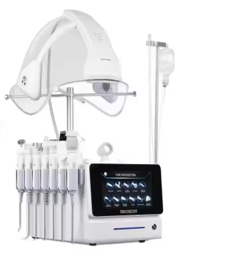 High Pressure O2 Pure Facial Machine With Led Light Therapy And Music Dome