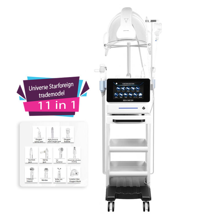 High Pressure O2 Pure Facial Machine With Led Light Therapy And Music Dome 4