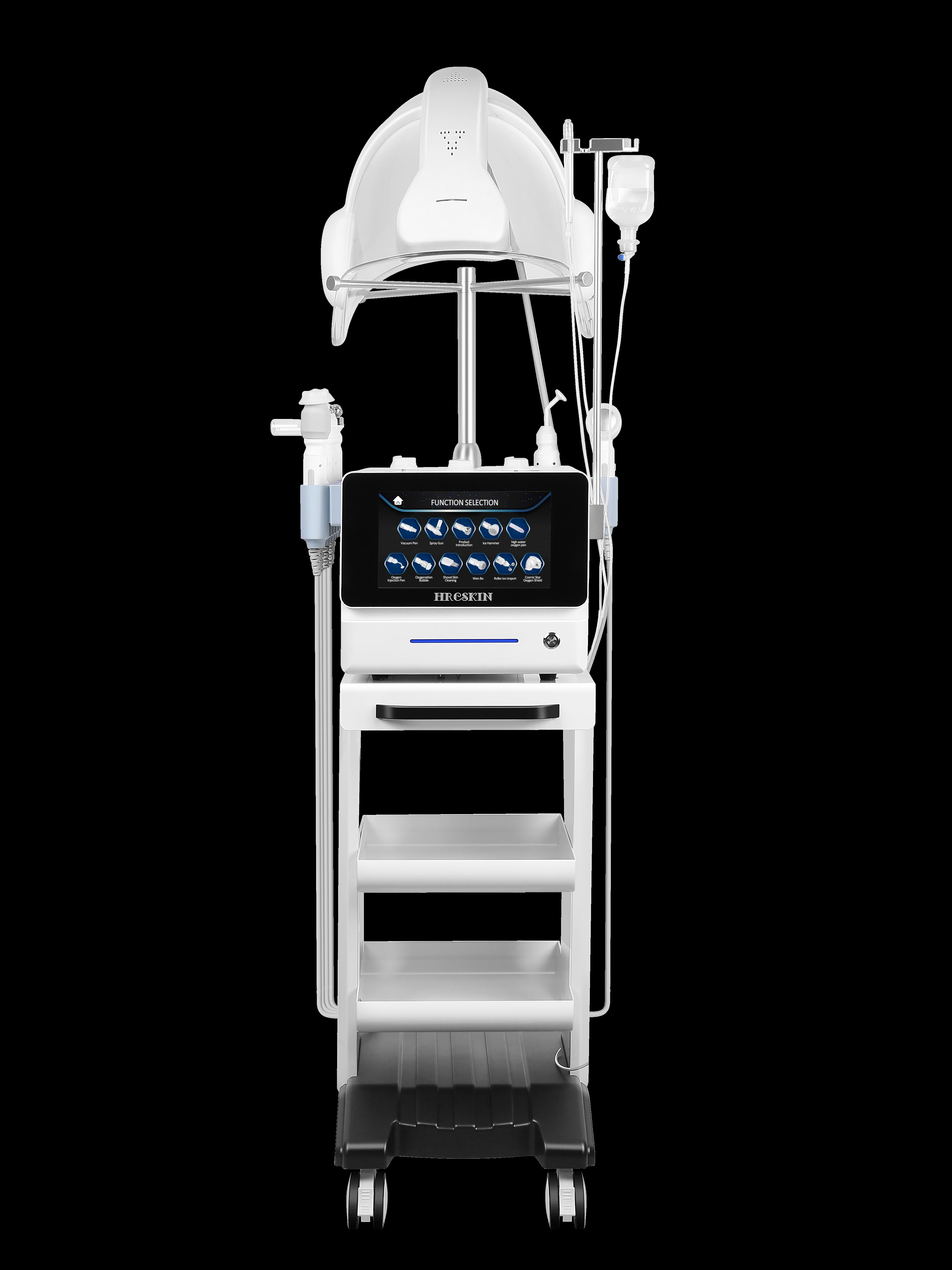 High Pressure O2 Pure Facial Machine With Led Light Therapy And Music Dome 7