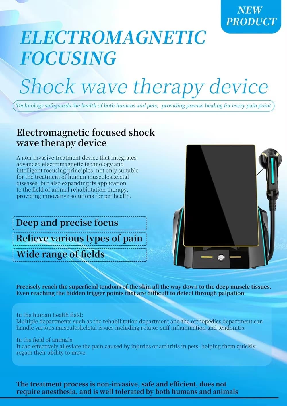 Physiotherapy Electromagnetic Focused Shockwave Therapy Machine  6