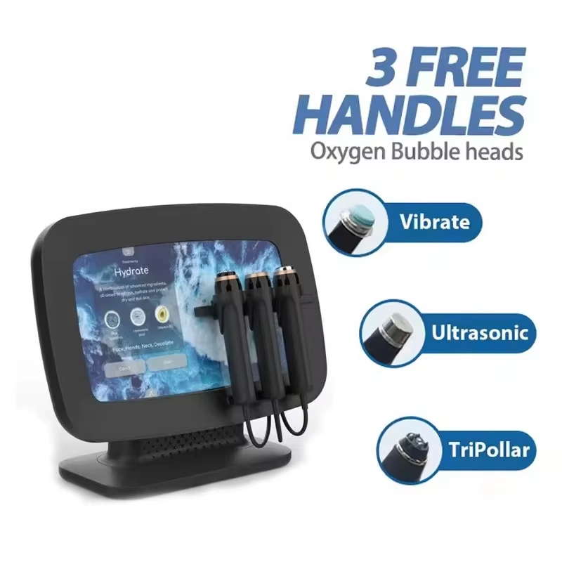 Newest 3 in 1 Hydra Dermabrasion Oxygen Facial Machine Ultra Sound RF Co2 Bubble